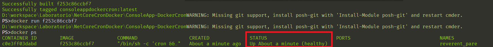 captura de tela de status