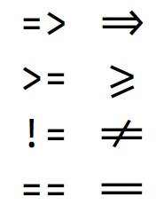 Exemplos de Ligature